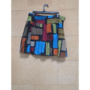 Women's Kensie Mini‎ Skirt Size 10 Black Multi-color Patchwork